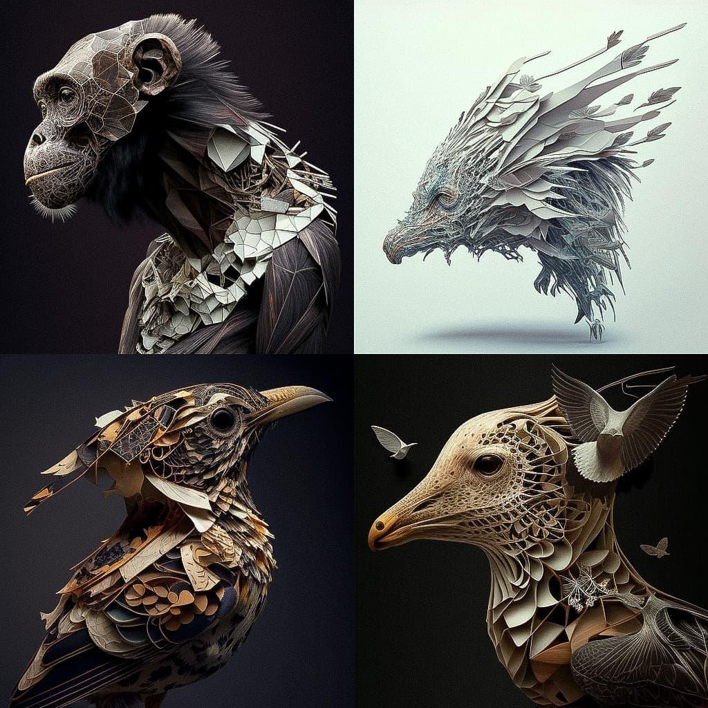 Tim Hawkinson style, Midjourney V4, render 1 of 4