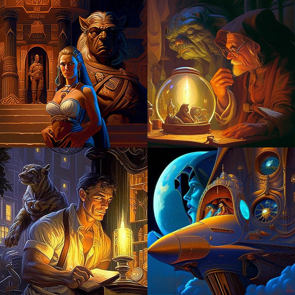 Tim Hildebrandt style, Midjourney V4, render 1 of 4