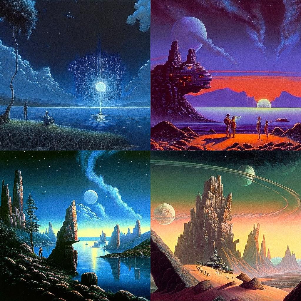 Tim White style, Midjourney V4, render 1 of 4