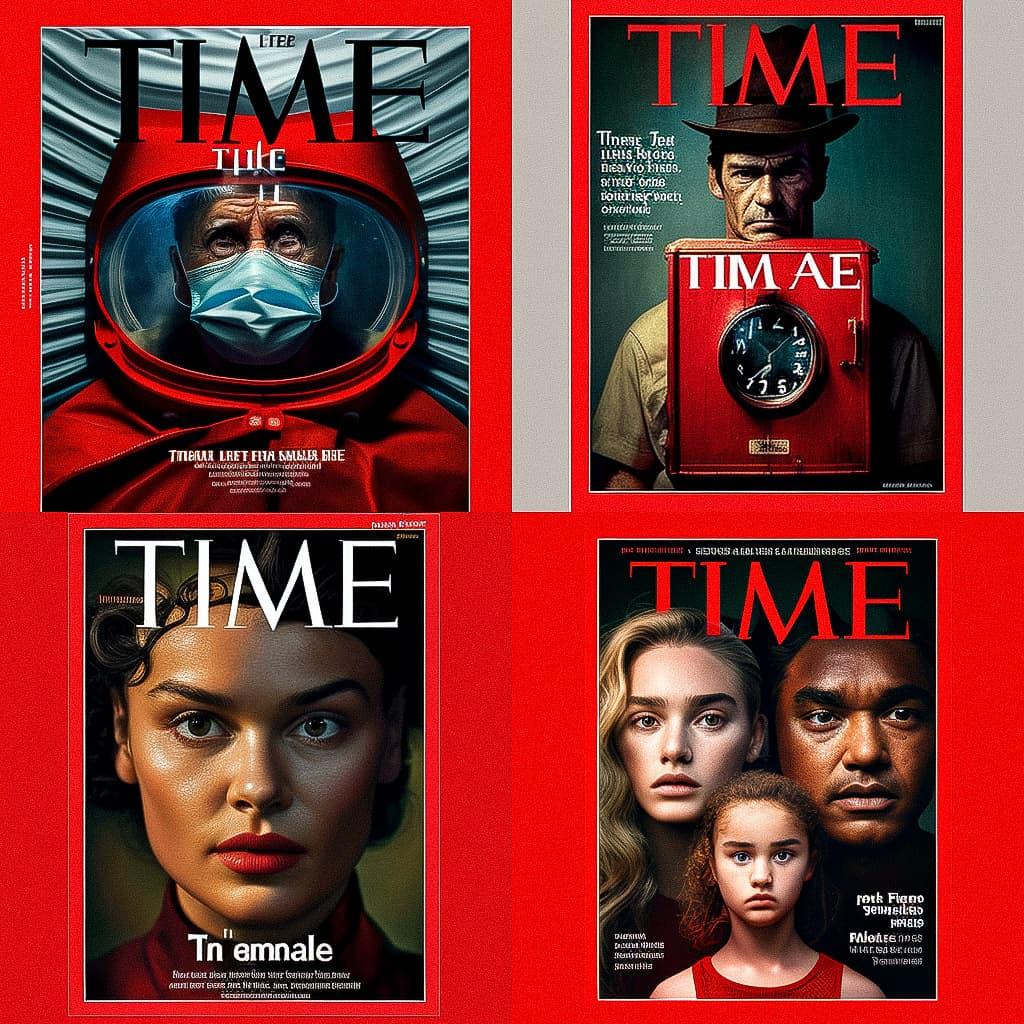 Time magazine style, Midjourney V4, render 1 of 4