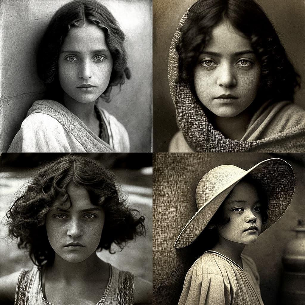 Tina Modotti style, Midjourney V4, render 1 of 4