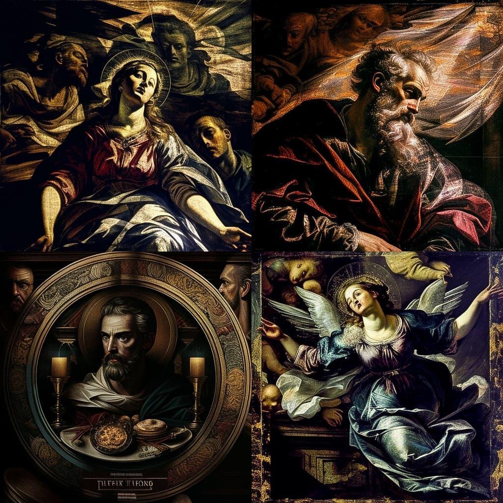 Tintoretto style, Midjourney V4, render 1 of 4