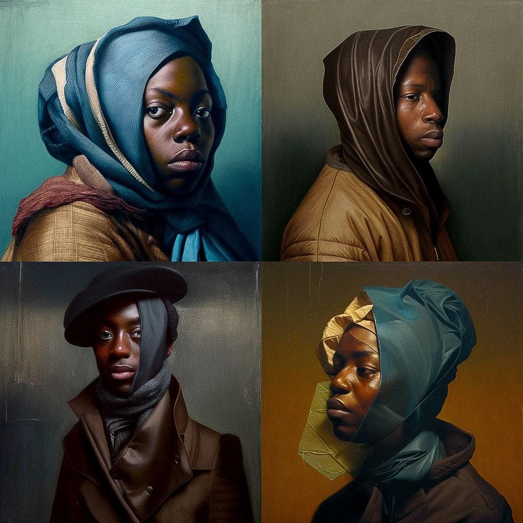 Titus Kaphar style, Midjourney V4, render 1 of 4