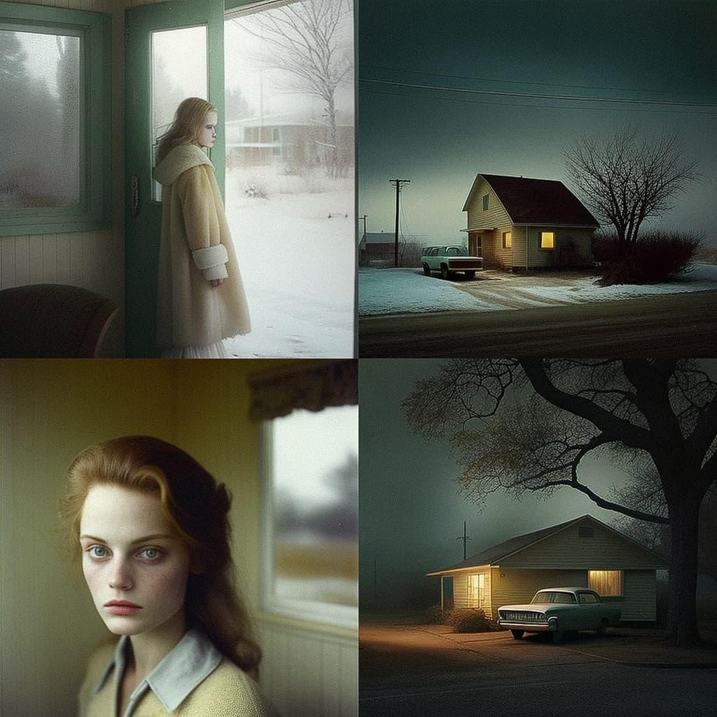 Todd Hido style, Midjourney V4, render 1 of 4