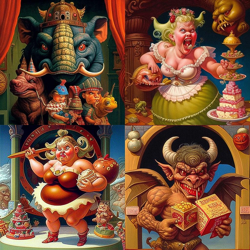Todd Schorr style, Midjourney V4, render 1 of 4