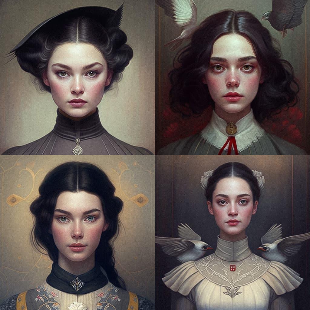 Tom Bagshaw style, Midjourney V4, render 1 of 4