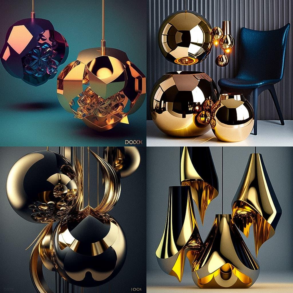 Tom Dixon style, Midjourney V4, render 1 of 4