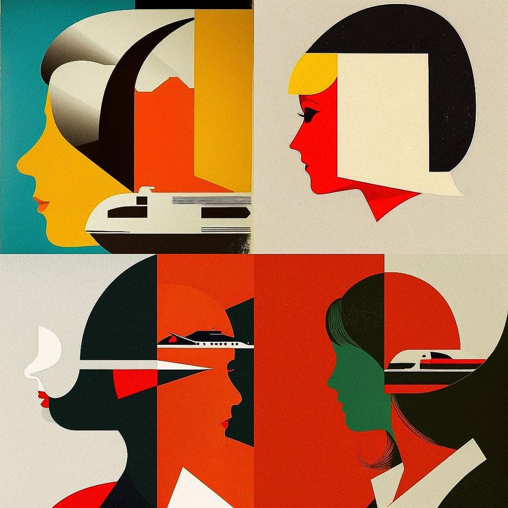 Tom Eckersley style, Midjourney V4, render 1 of 4