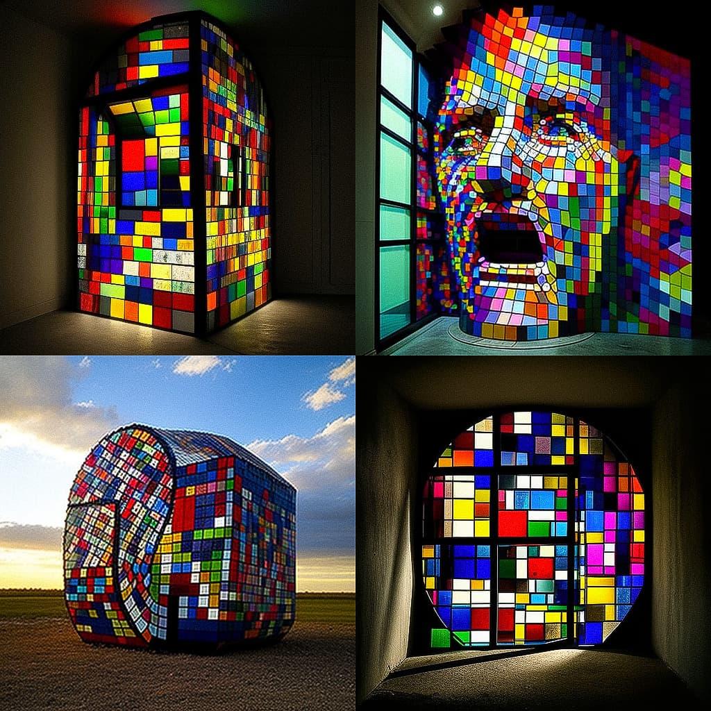 Tom Fruin style, Midjourney V4, render 1 of 4