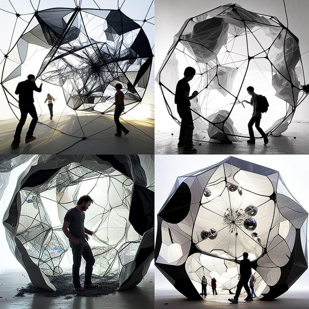 Tomas Saraceno style, Midjourney V4, render 1 of 4