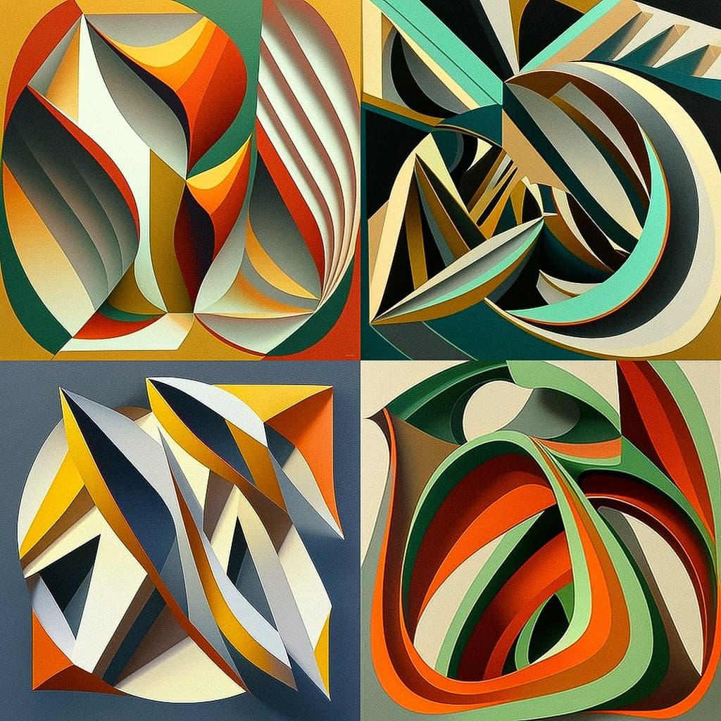 Tomma Abts style, Midjourney V4, render 1 of 4