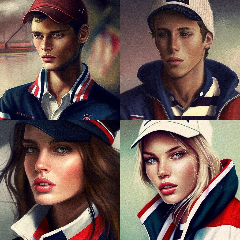 Tommy Hilfiger style, Midjourney V4, render 1 of 4