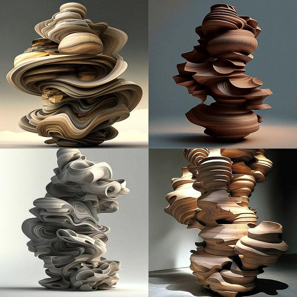 Tony Cragg style, Midjourney V4, render 1 of 4