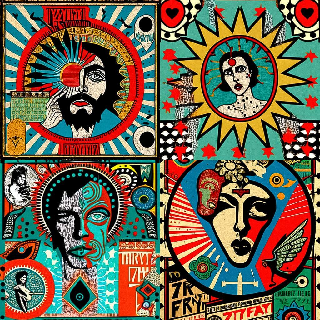 Tony Fitzpatrick style, Midjourney V4, render 1 of 4