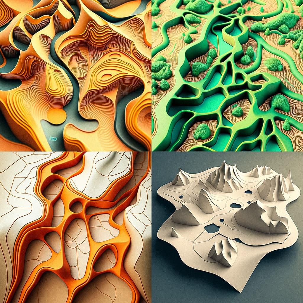 Topology map style, Midjourney V4, render 1 of 4
