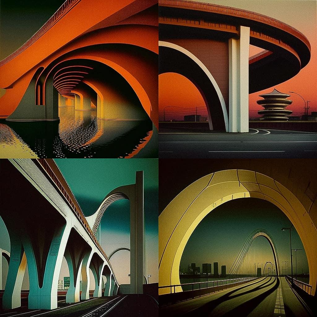 Toshio Shibata style, Midjourney V4, render 1 of 4