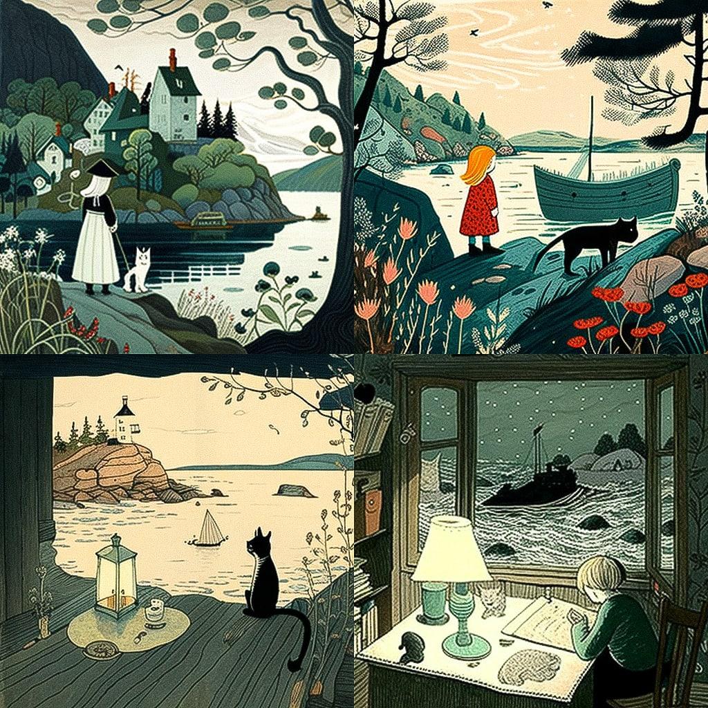 Tove Jansson style, Midjourney V4, render 1 of 4