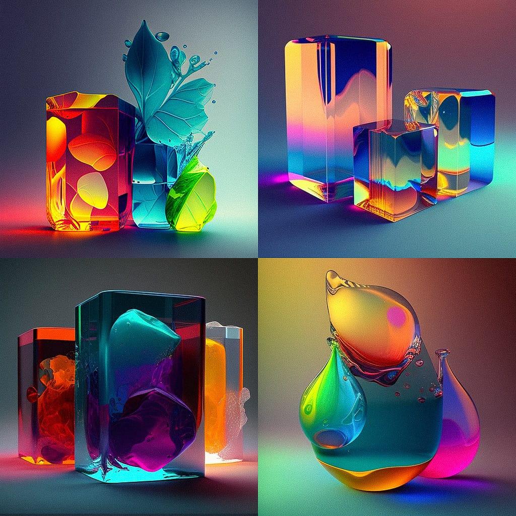 Translucent colors style, Midjourney V4, render 1 of 4