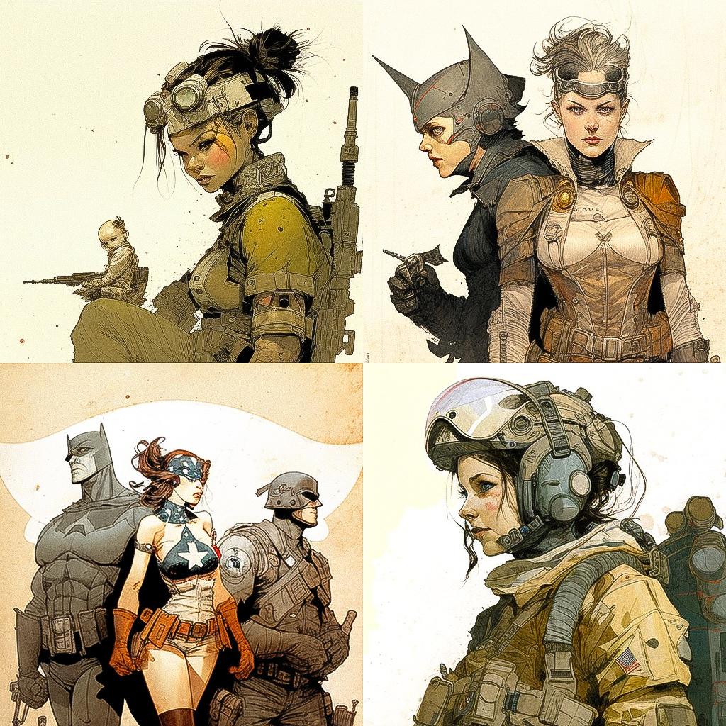 Travis Charest style, Midjourney V4, render 1 of 4