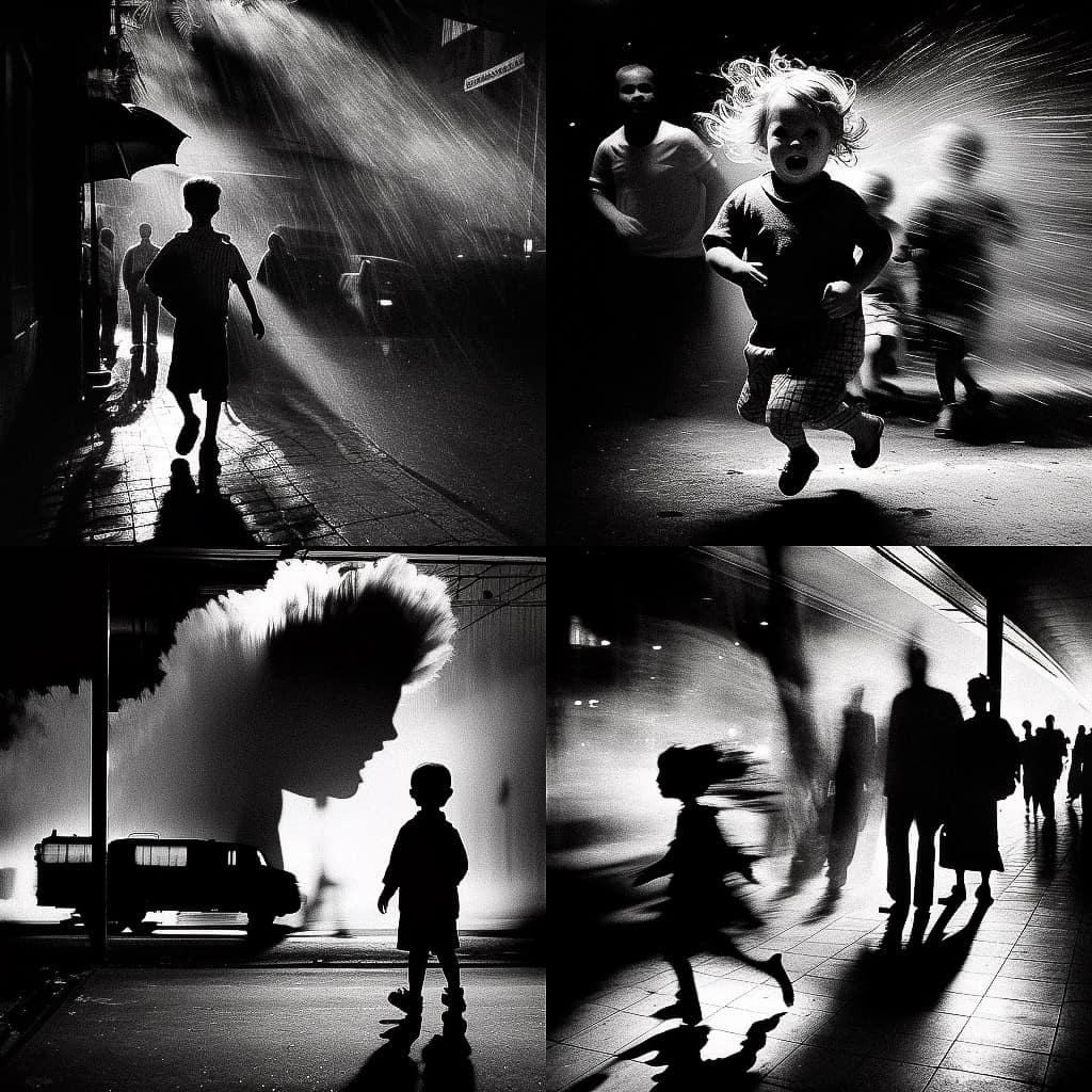 Trent Parke style, Midjourney V4, render 1 of 4