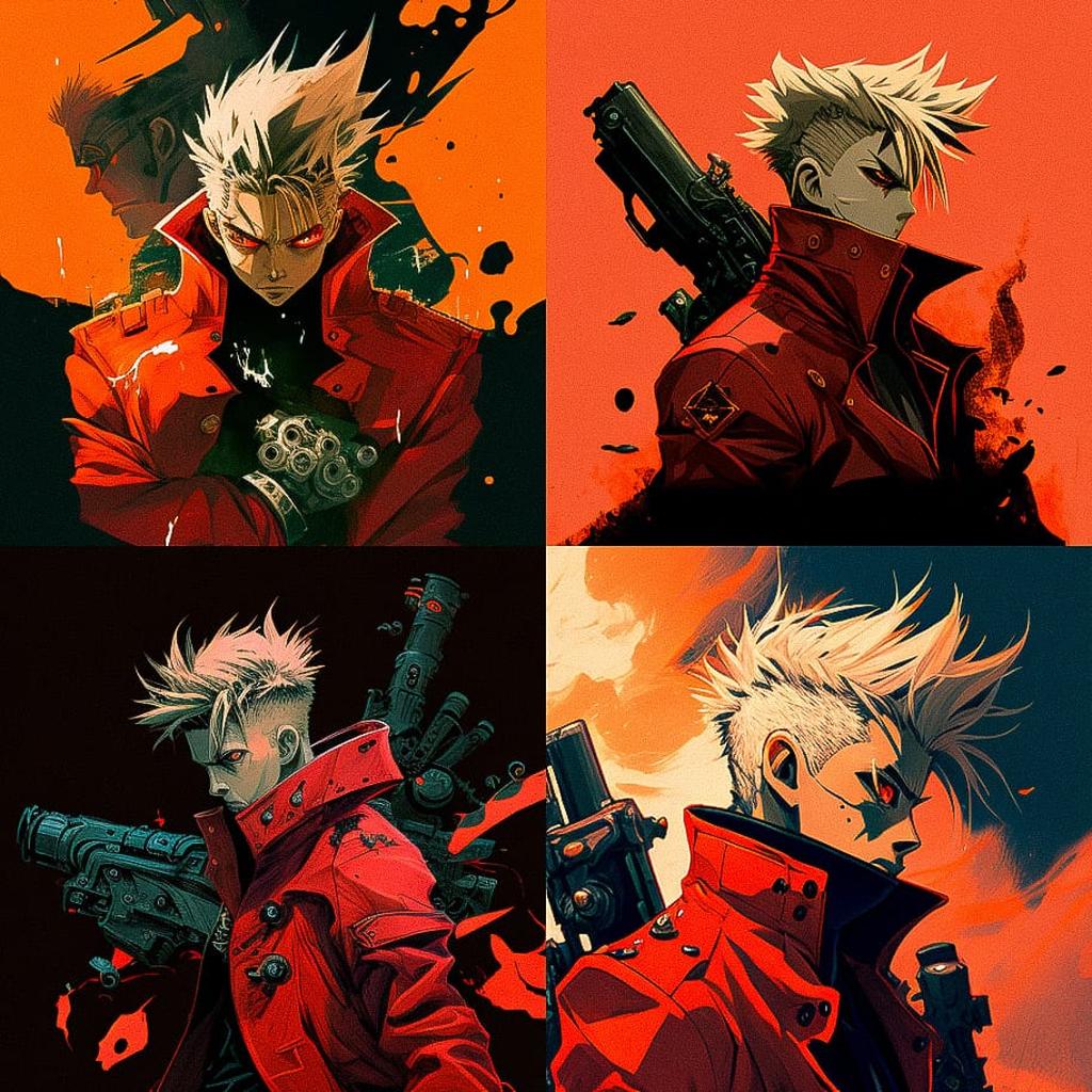 Trigun style, Midjourney V4, render 1 of 4