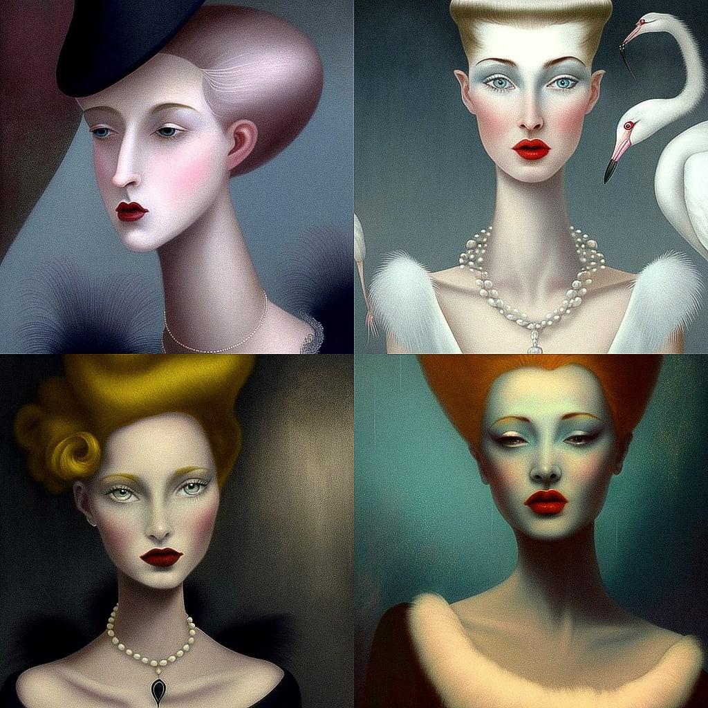 Troy Brooks style, Midjourney V4, render 1 of 4