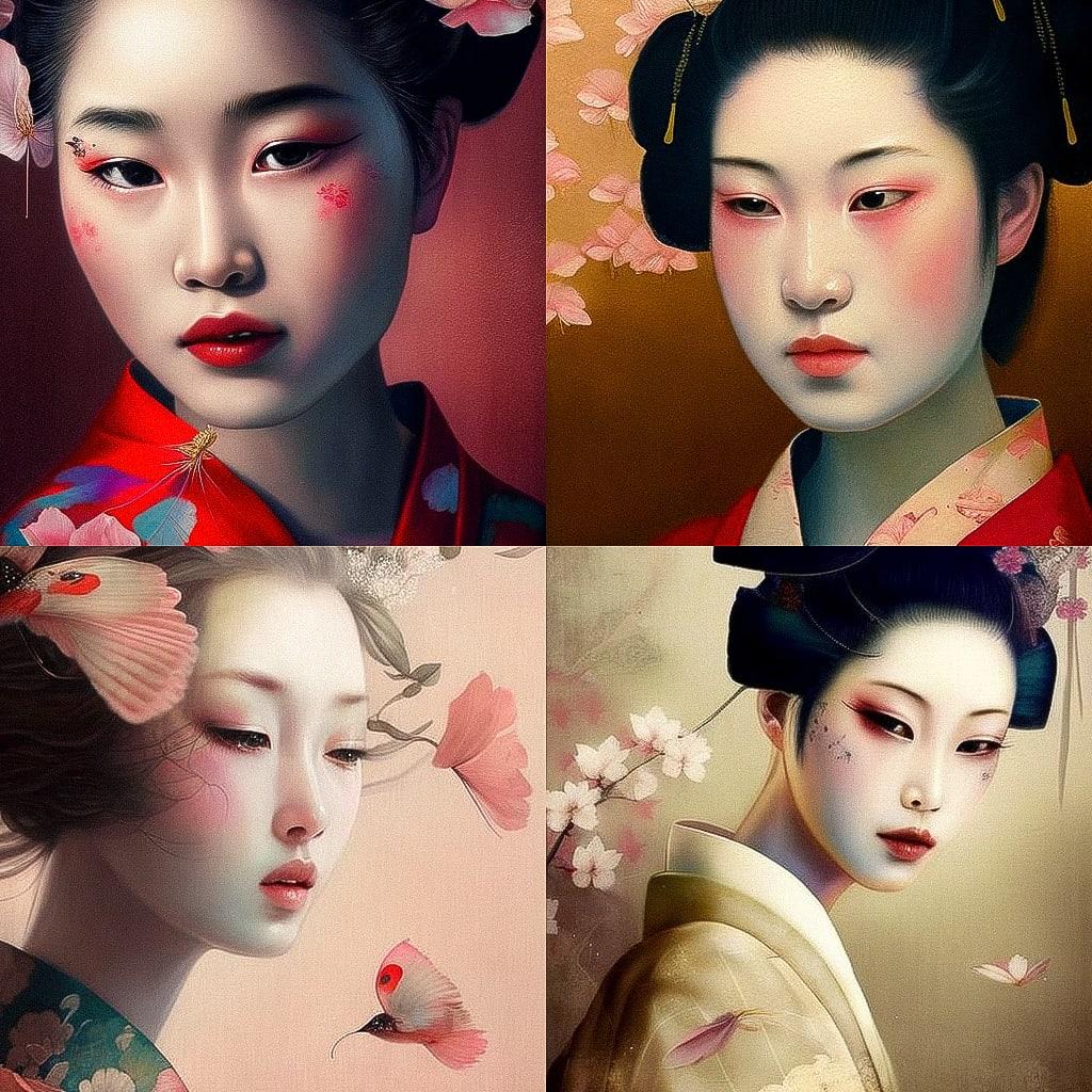 Uemura Shoen style, Midjourney V4, render 1 of 4