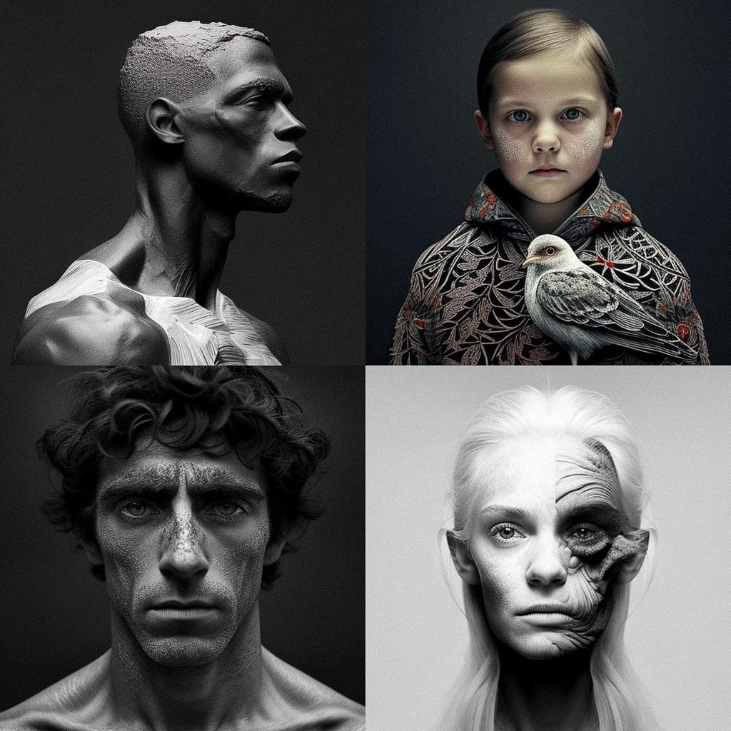 Ugo Rondinone style, Midjourney V4, render 1 of 4