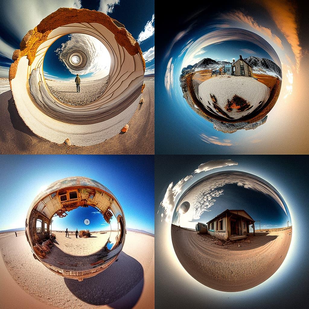 Ultra wide lens style, Midjourney V4, render 1 of 4