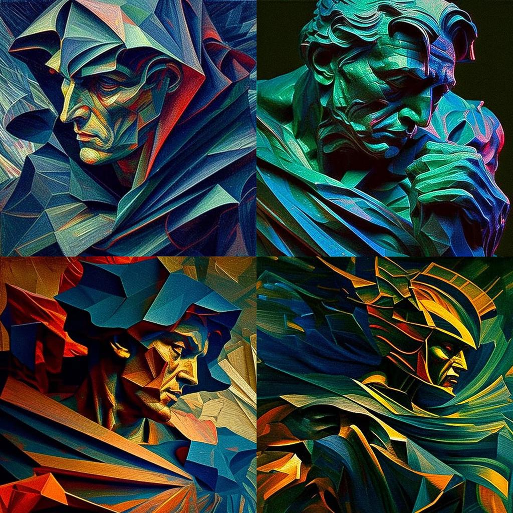 Umberto Boccioni style, Midjourney V4, render 1 of 4