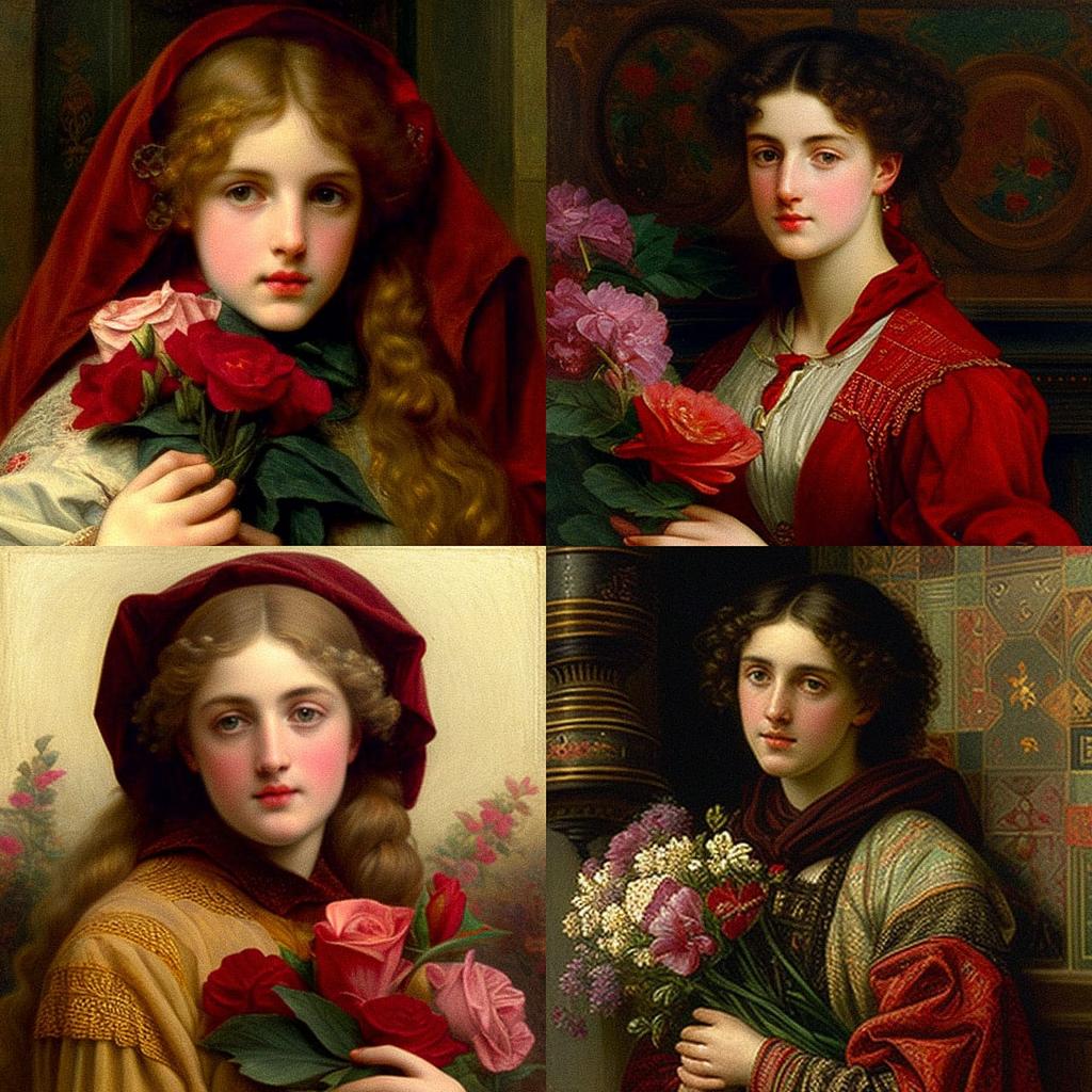 Valentine Cameron Prinsep style, Midjourney V4, render 1 of 4
