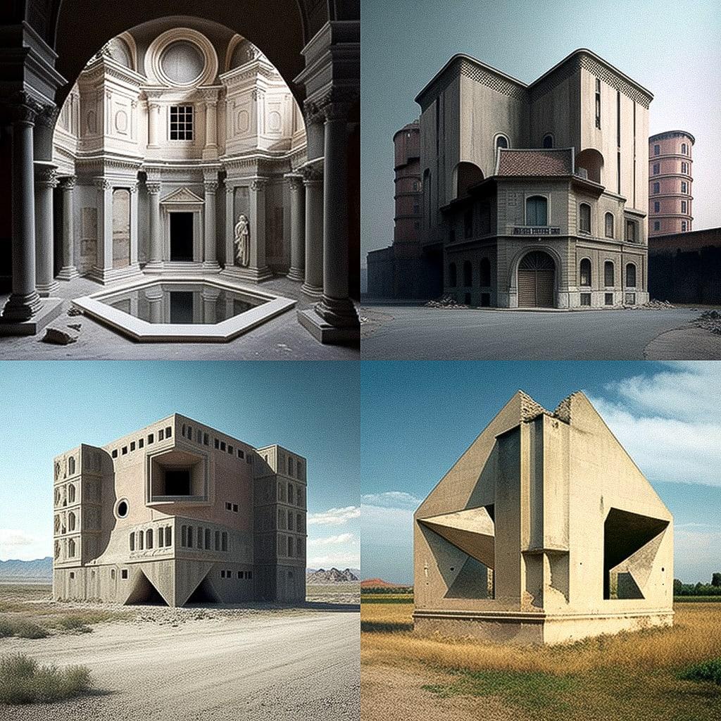 Valerio Olgiati style, Midjourney V4, render 1 of 4