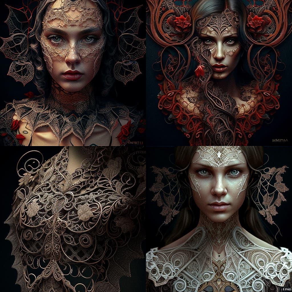 Vamberk lace style, Midjourney V4, render 1 of 4