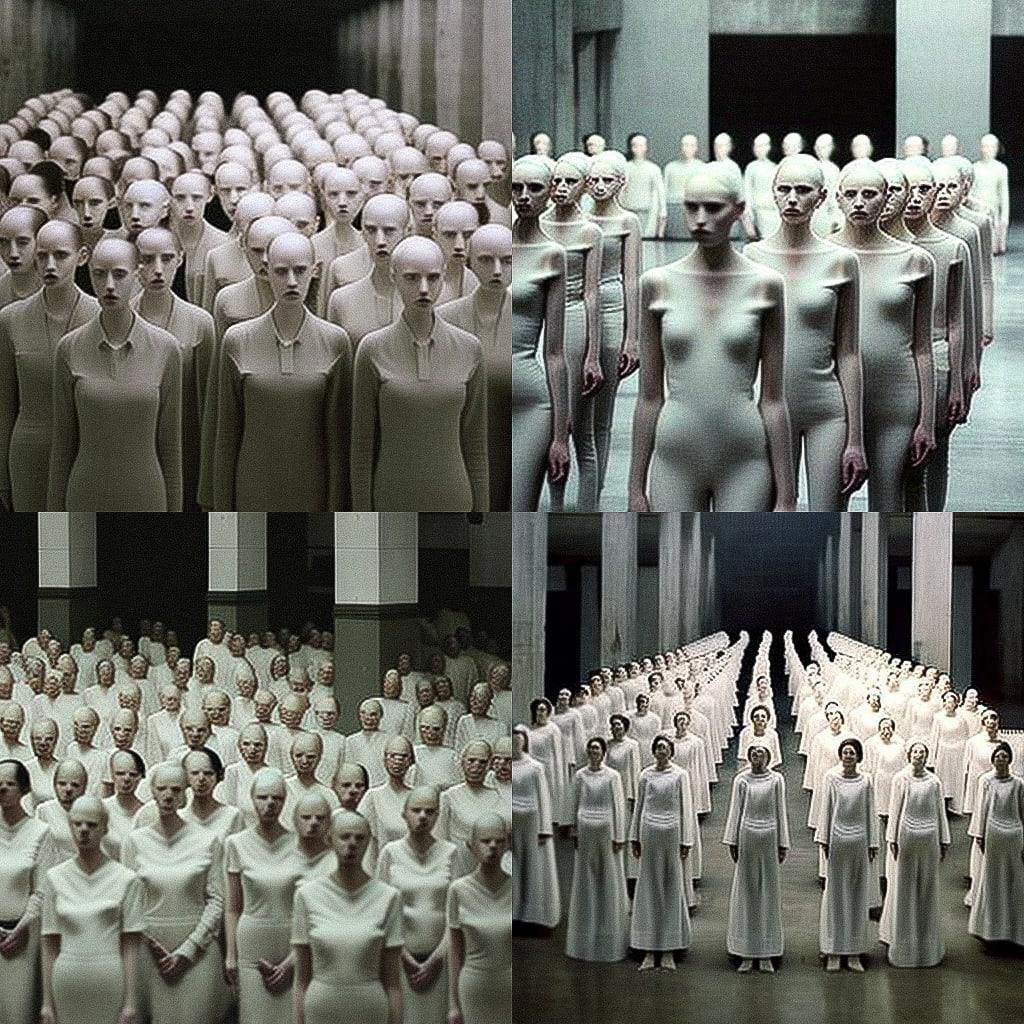 Vanessa Beecroft style, Midjourney V4, render 1 of 4