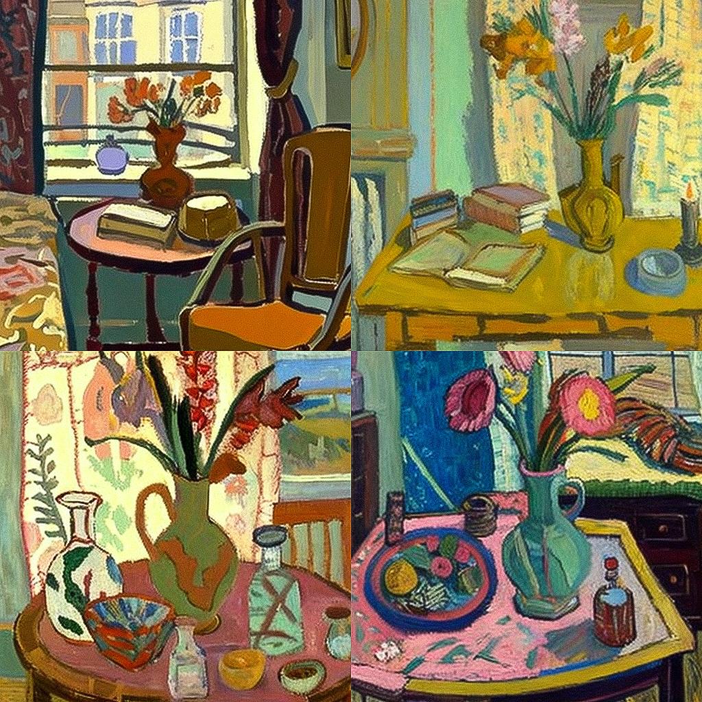 Vanessa Bell style, Midjourney V4, render 1 of 4