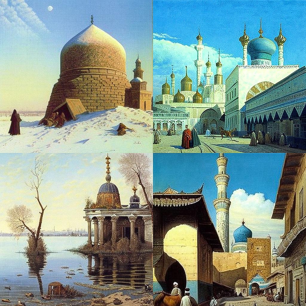 Vasily Vereshchagin style, Midjourney V4, render 1 of 4