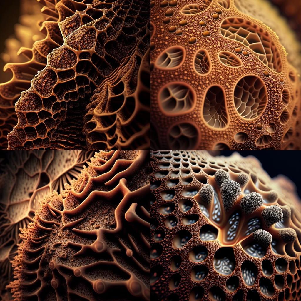 Vermiculation texture style, Midjourney V4, render 1 of 4