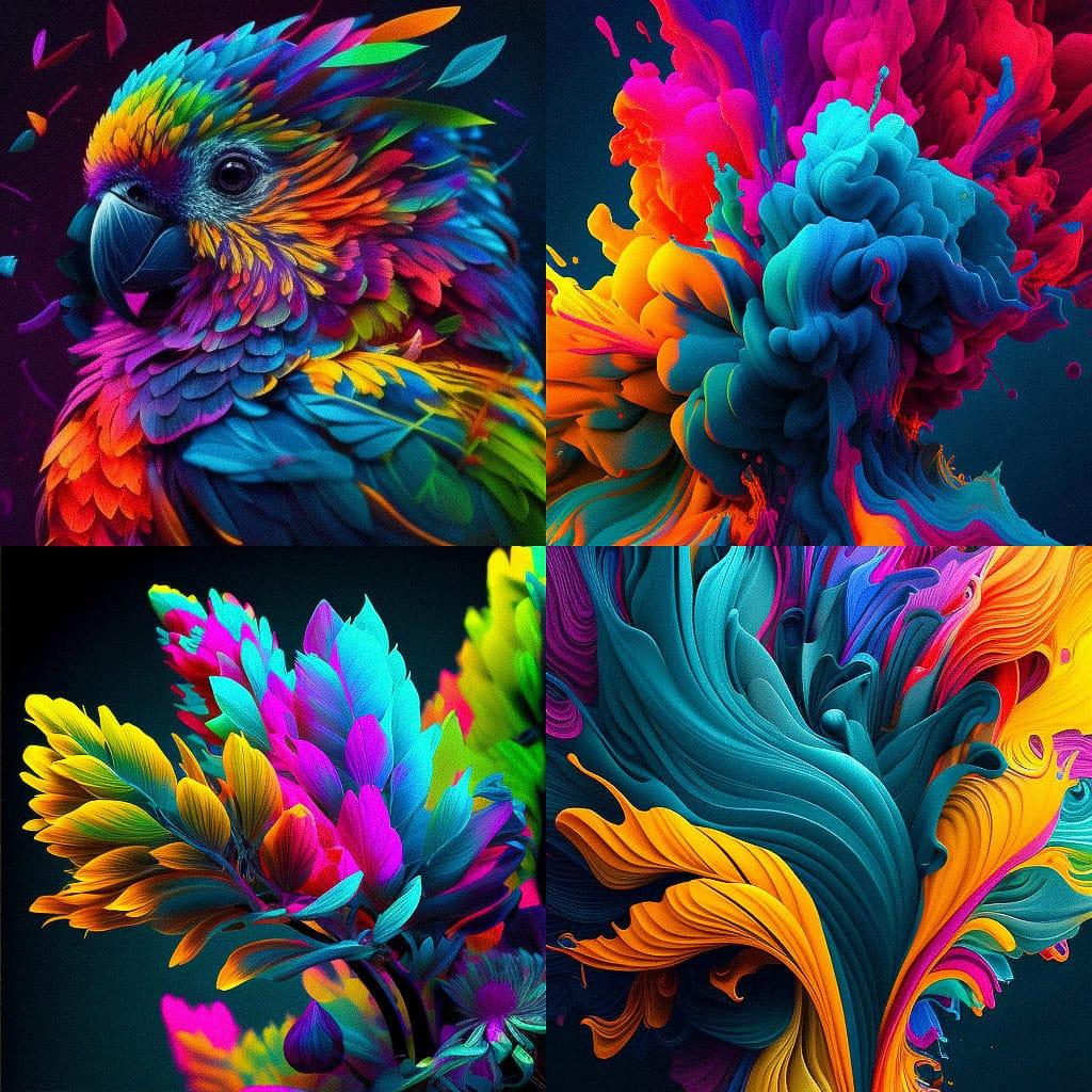 Vibrant colors style, Midjourney V4, render 1 of 4
