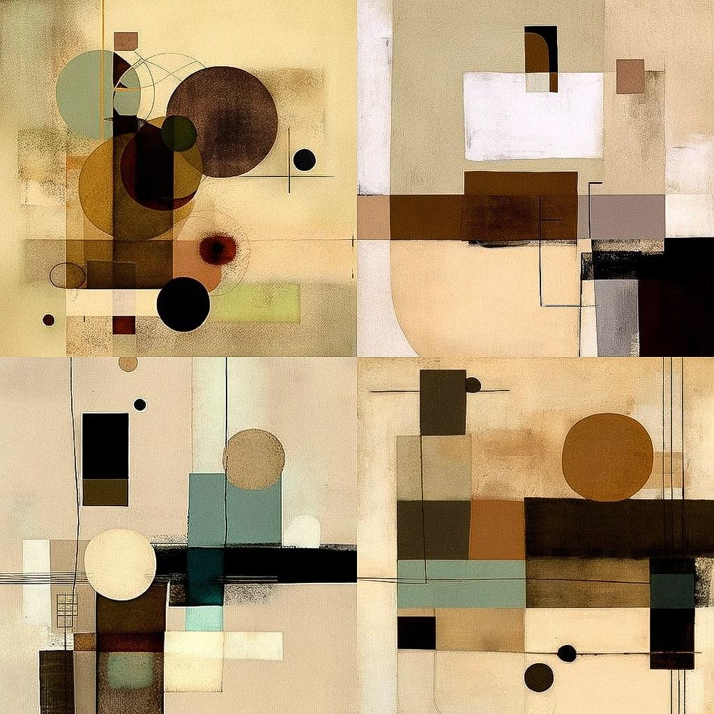 Victor Pasmore style, Midjourney V4, render 1 of 4