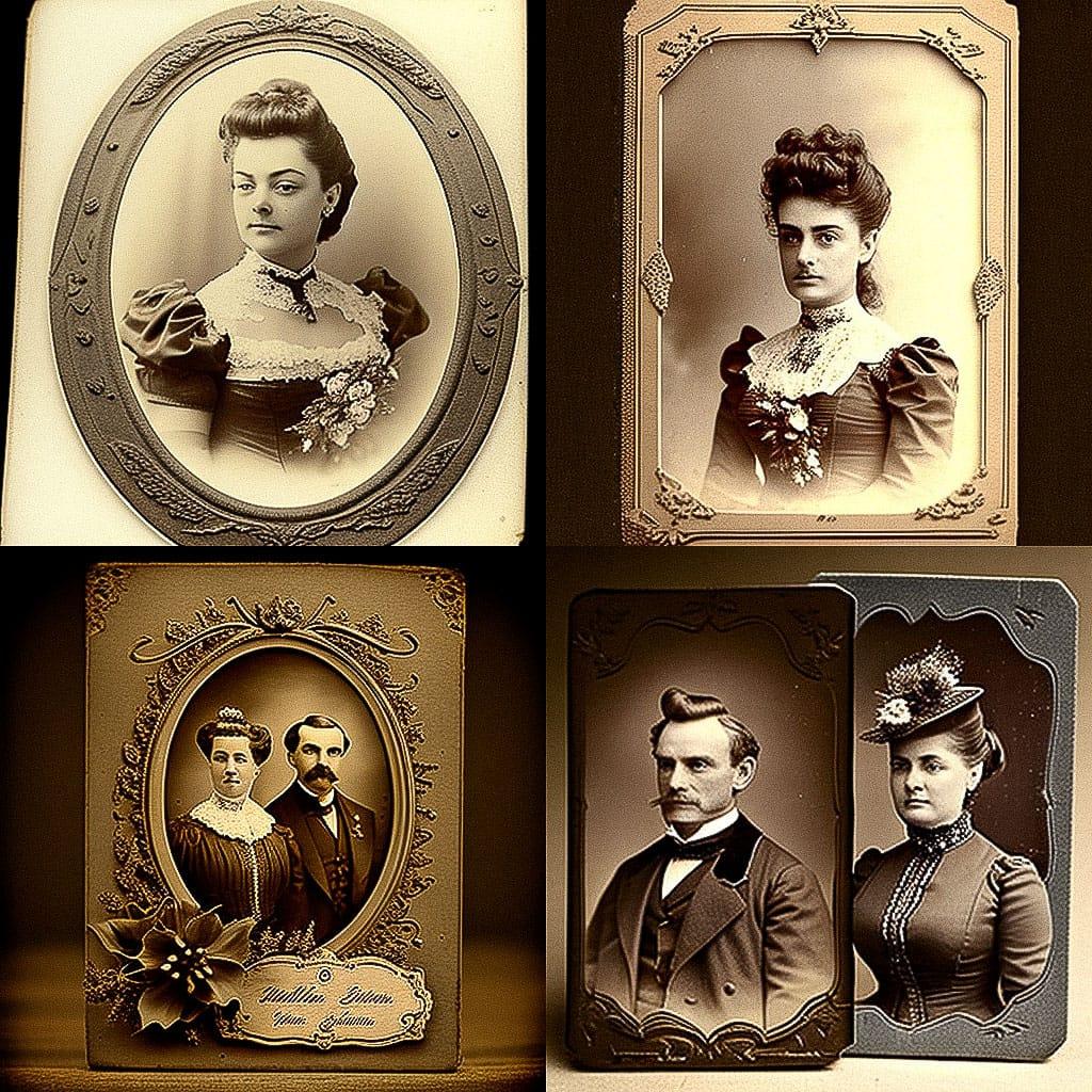 Victorian era cabinet card style, Midjourney V4, render 1 of 4