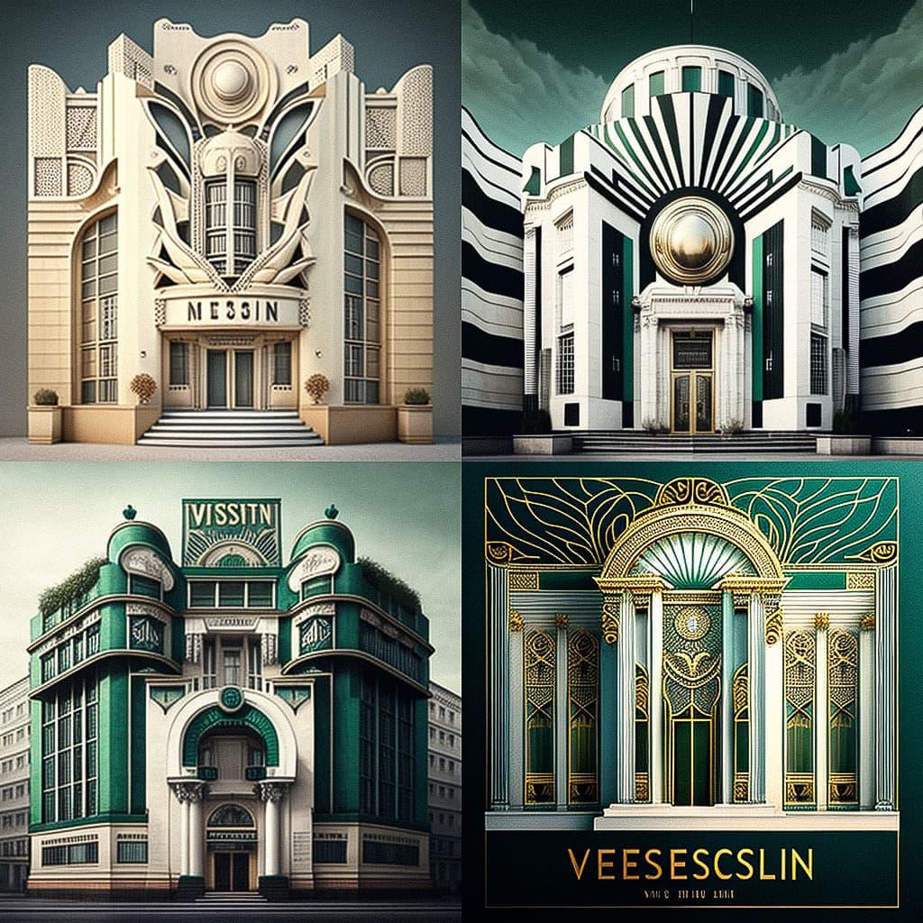 Vienna Secession style, Midjourney V4, render 1 of 4