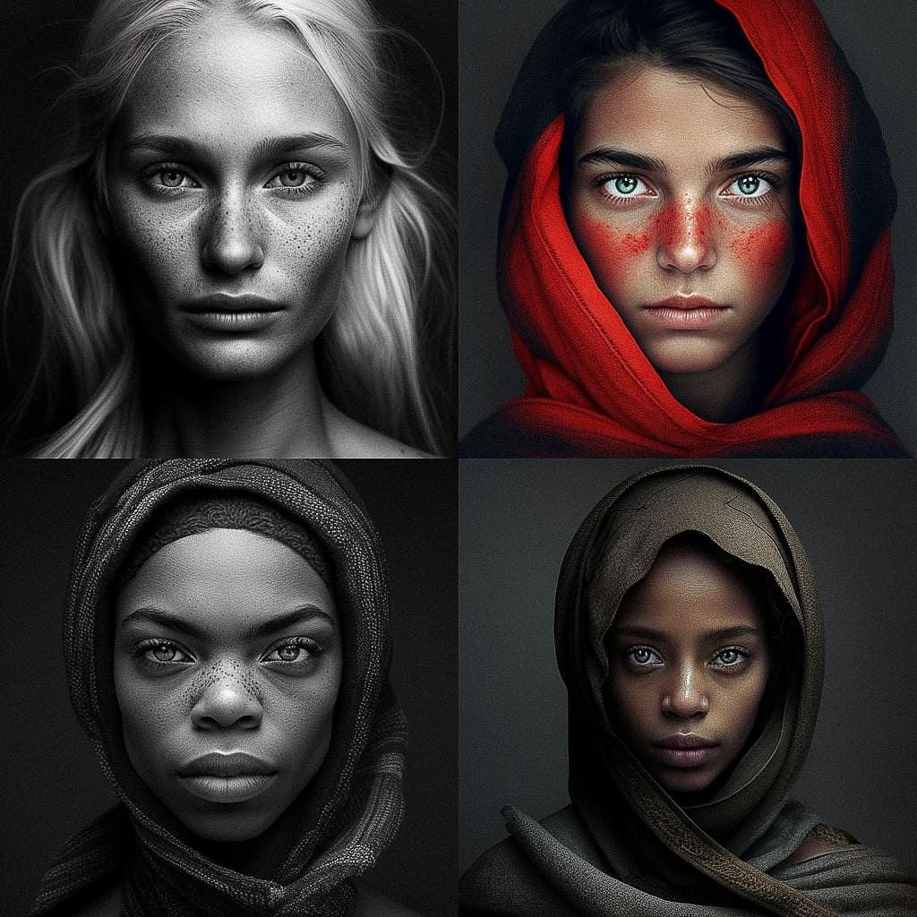 Vinoodh Matadin style, Midjourney V4, render 1 of 4