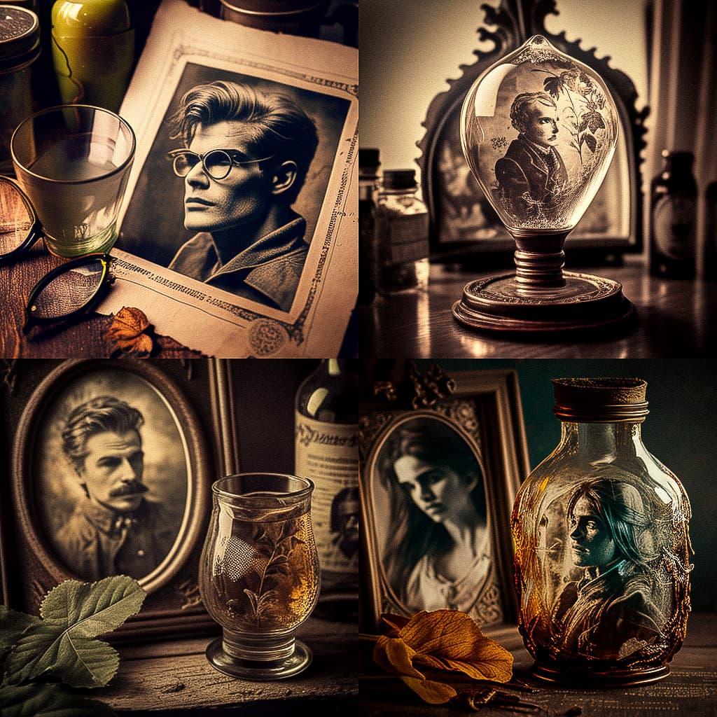 Vintage lens style, Midjourney V4, render 1 of 4