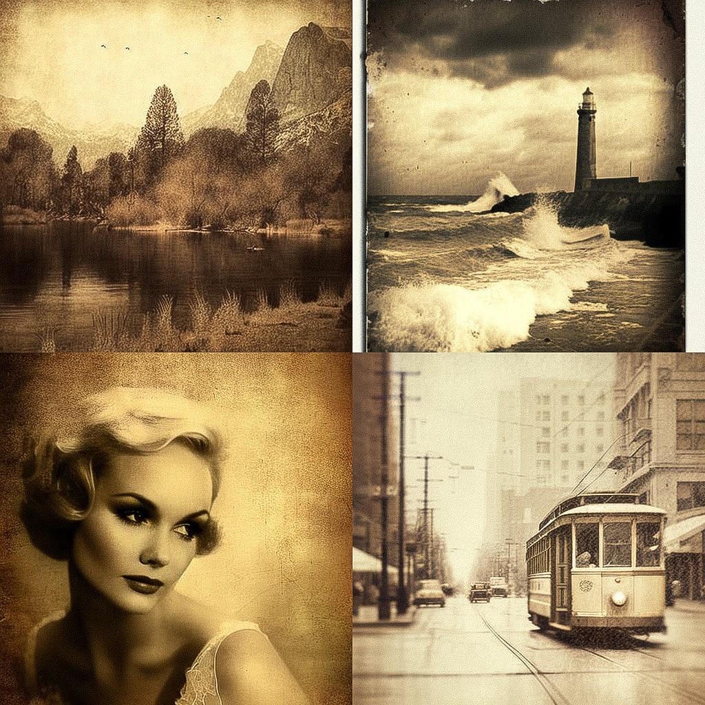 Vintage photograph style, Midjourney V4, render 1 of 4