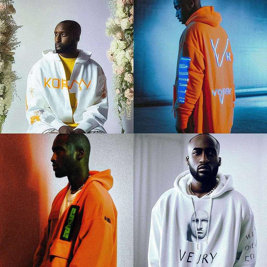 Virgil Abloh style, Midjourney V4, render 1 of 4