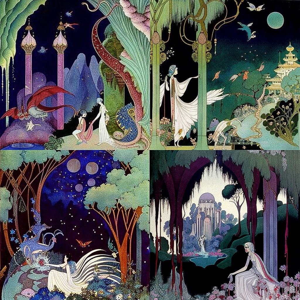 Virginia Frances Sterrett style, Midjourney V4, render 1 of 4