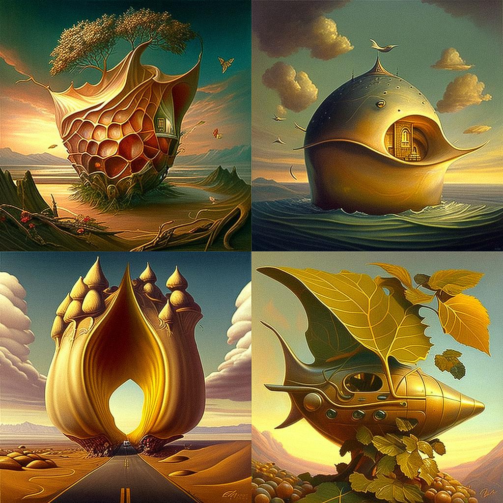 Vladimir Kush style, Midjourney V4, render 1 of 4