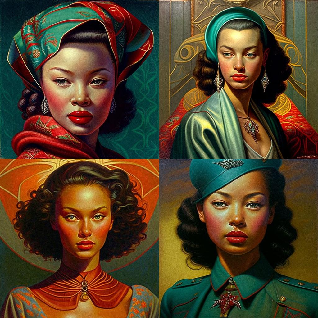 Vladimir Tretchikoff style, Midjourney V4, render 1 of 4