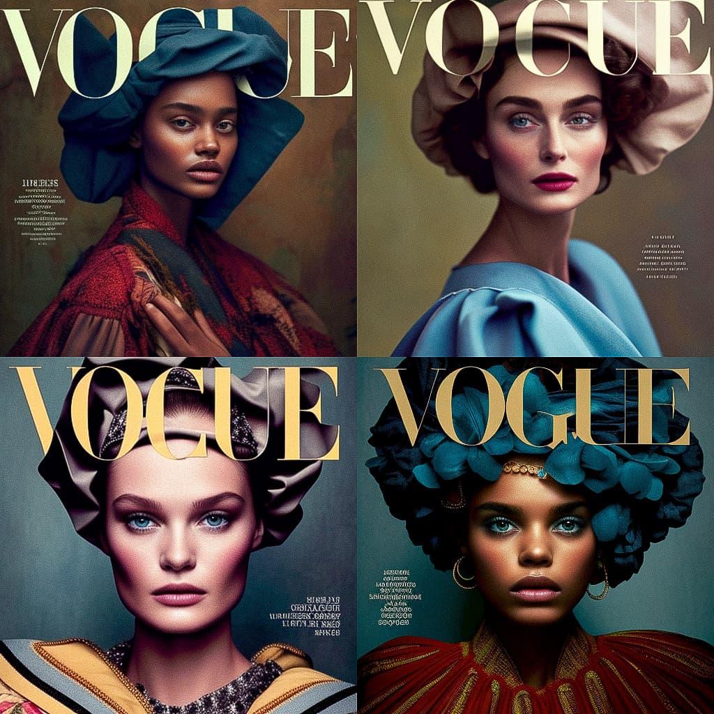 Vogue magazine style, Midjourney V4, render 1 of 4