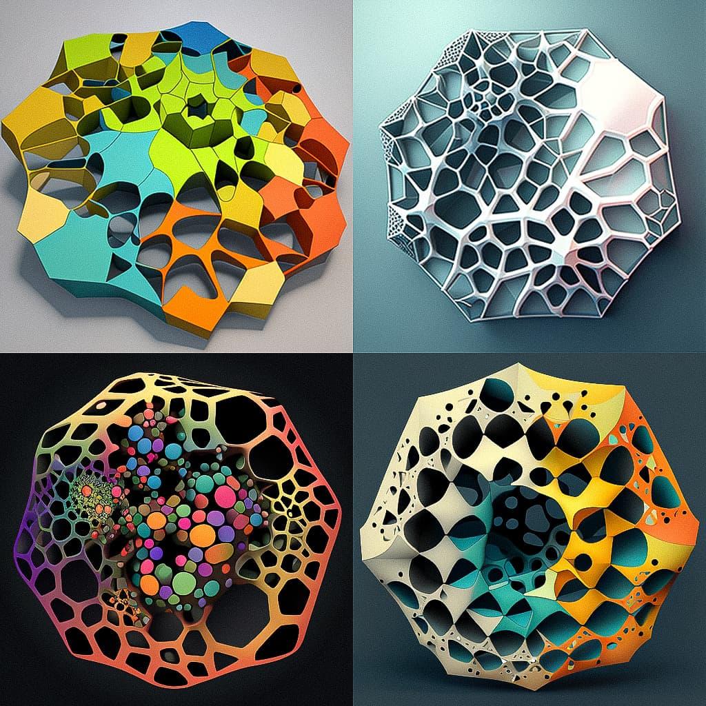 Voronoi diagram style, Midjourney V4, render 1 of 4